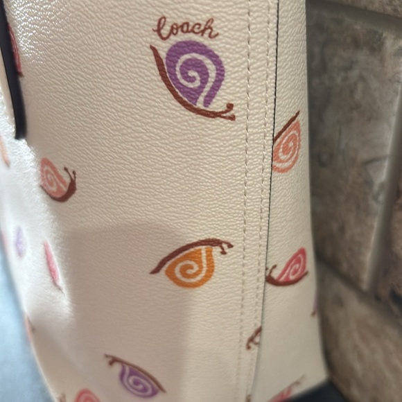 NWT Coach Cream Snail Print Small City Tote Bag - Picture 8 of 8